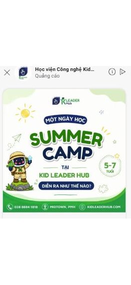 Quảng cáo Summer Camp 5–7 tuổi